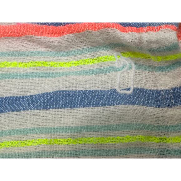 Vineyard Vines Pool Shorts Girls Large 14 Multicolor Neon Striped Pocket Beach - Picture 6 of 7